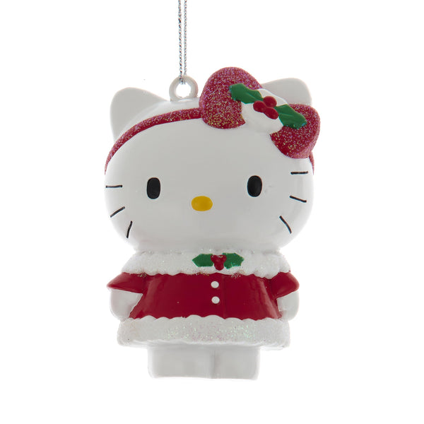 Kurt S. Adler Hello Kitty in Red and White Sweater Dress Christmas Ornament, 3.5"