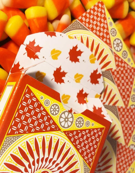 Tally-Ho Autumn Circle Back Playing Cards, Orange