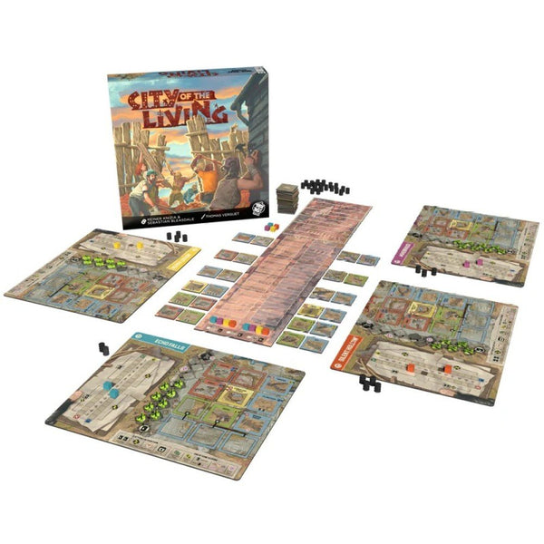 Trick Or Treat Studios City Of The Living Board Game - Zombie Apocalypse Strategy Game, Tableau-Building, Action-Selection, City Rebuilding & Survival, 2-4 Players