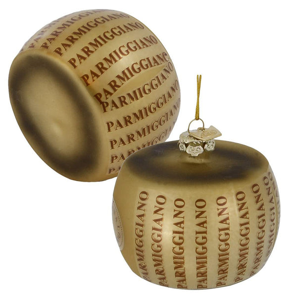 Kurt Adler Noble GEMS Glass Italian Cheese Ornament - 3 Assorted: PARMIGGIANO, PROVOLONE and MOZZERELLA