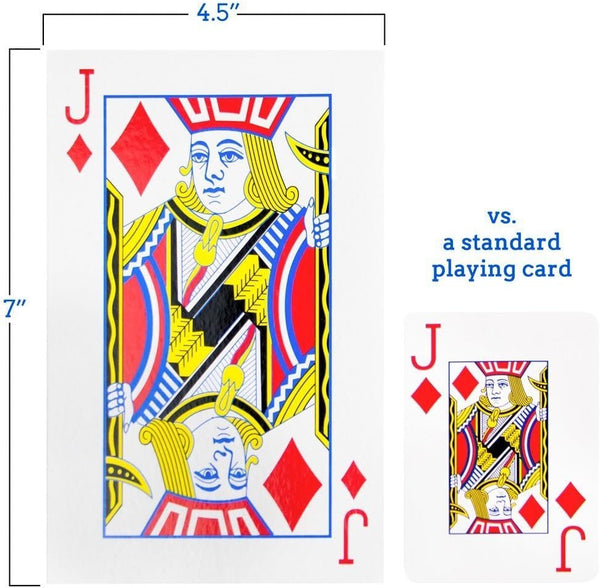 Bicycle Big Box Playing Cards, Pack of 2 Oversized Giant Jumbo Decks, Great for Kids, Seniors and Magic Tricks, 7 x 4.5 Inches
