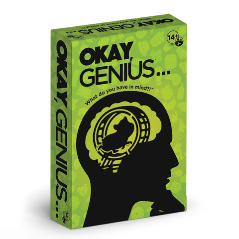 PlayMonster Okay, Genius… What Do You Have in Mind?! – Share Your Opinions on Ridiculous Topics, Funny Family & Friends Party Card Game, 3+ Players, Ages 14+, Includes 300 Prompt Cards & Dry-Erase Board