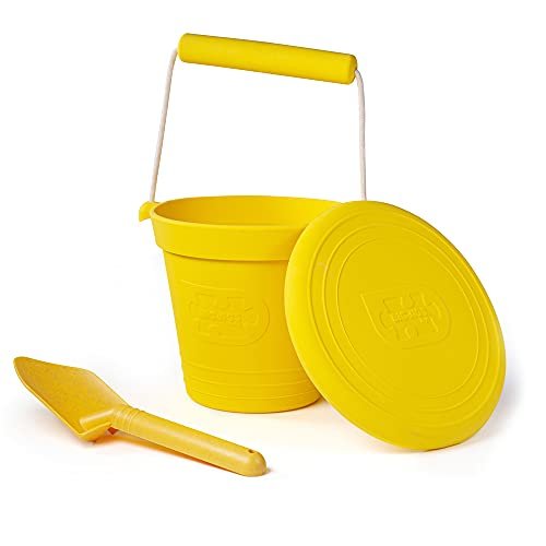 Bigjigs Toys Eco Spade for Kids (Honey Yellow) - 20.5cm Wheat Fibre Toy Spade, Quality Sand Toys, Holiday Toys for Toddlers, Sand Shovels