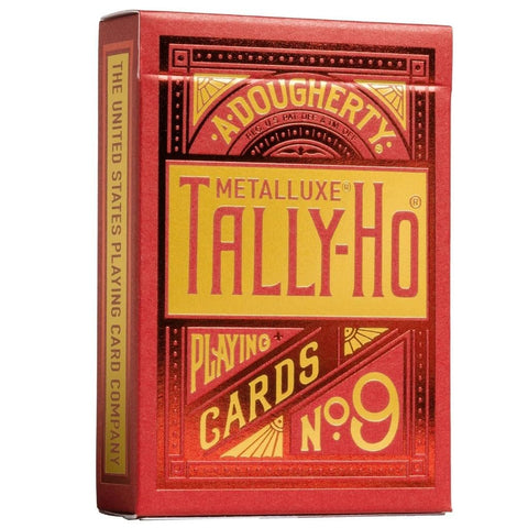 Tally-Ho MetalLuxe Red Premium Playing Cards, Poker Size Standard Index
