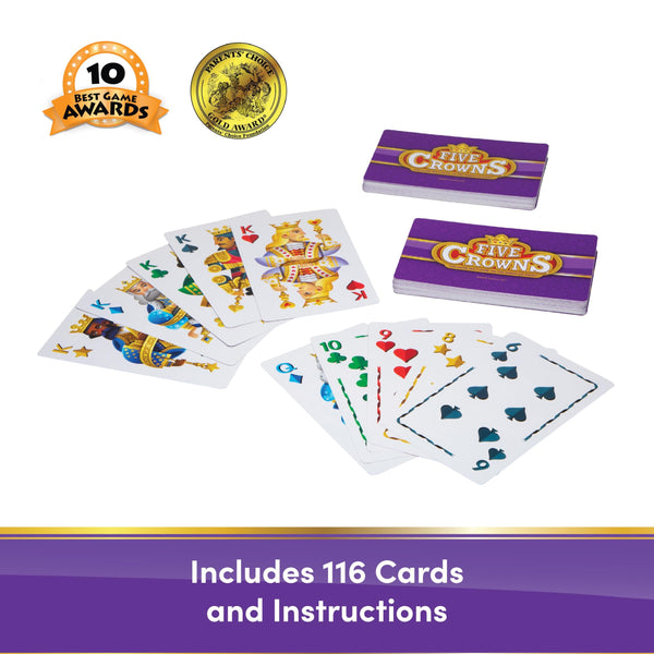 Five Crowns Giant Card Games – Jumbo Playing Cards, Card Game for Kids and Adults, Family Game Night, 5 Suited Rummy Style Card Game, Ages 8+