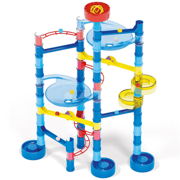 Quercetti - Migoga Run - Ocean - 93pc Marble Ball Run, Track Building Toy, Slide-Bridges-Spirals-Pipes, Colorful STEM Construction Playset, Kids 5+