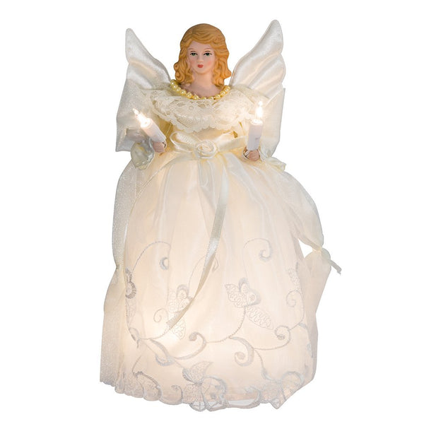 Kurt Adler 10-Inch UL 10-Light Gold/Ivory Angel Treetop
