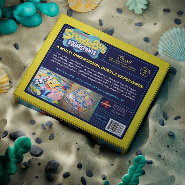 theory11 SpongeBob SquarePants Jigsaw Puzzle - Dive into Bikini Bottom - Officially Licensed 1,000 Piece Intermediate Puzzle for Ages 14+