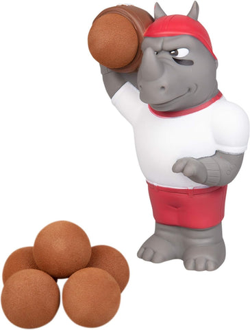 Hog Wild Sports Football Rhino Popper Toy - Shoot Foam Balls Up to 20 Feet - 6 Balls Included - Age 4+