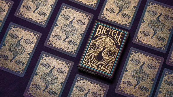 Bicycle Peacock Purple Premium Playing Cards - Gold Cold Foil Accents, Dazzling Design, Smooth Finish, Poker Size Standard Index
