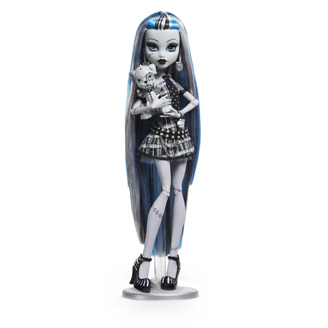 Monster High Doll, Frankie Stein in Black and White, Reel Drama Collector Doll, Doll-Size and Life-Size Posters, Horror Flick Theme, Toys and Gifts (HKN29)