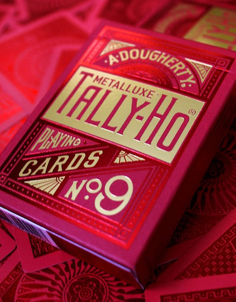 Tally-Ho MetalLuxe Red Premium Playing Cards, Poker Size Standard Index