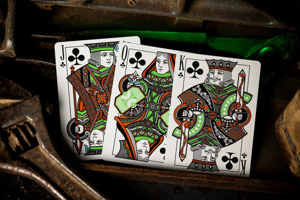 Kings Wild Project Auto Body Threads Luxury Playing Cards, Green Standard Edition, Premium Poker Size Custom Index Collectible Deck