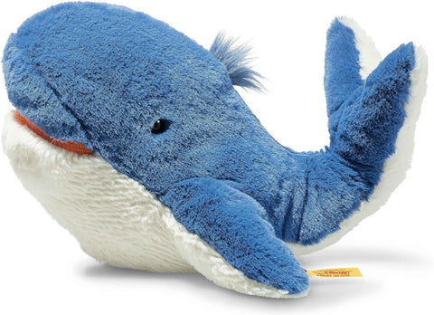 Steiff Tory Blue Whale, Premium Whale Stuffed Animal, Whale Toys, Stuffed Whale, Sealife Plush, Whale Stuffed Animal for Girls Boys and Kids, Soft Cuddly Friends (Blue, 11")