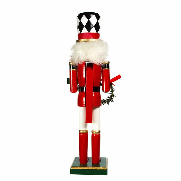 Kurt S. Adler 15" Red, White and Black Nutcracker with Gift Box and Wreath