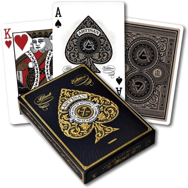 theory11 Artisan Premium Playing Cards Variety Pack, White and Black Set of 2 Decks with Embossed Tuck Boxes, Poker Size Standard Index