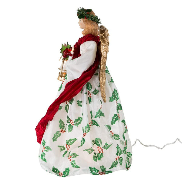 Kurt S. Adler 16" UL 10-Light Holiday Formal Angel Tree Topper, Festive Christmas Decoration