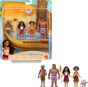 Mattel Disney Moana 2 Toys, Moana’s Canoe Crew Playset with 5 Small Dolls in Signature Outfits & 3 Accessories, Inspired by The Movie