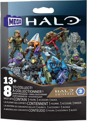 MEGA Halo Universe Series 3 Micro Action Figures Blind Bag, 1 Count