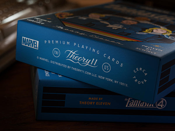 theory11 Marvel Fantastic Four Premium Playing Cards, Poker Size Standard Index, Retro Futuristic Design, Embossed Tuck Box, Luxury Collectible Deck
