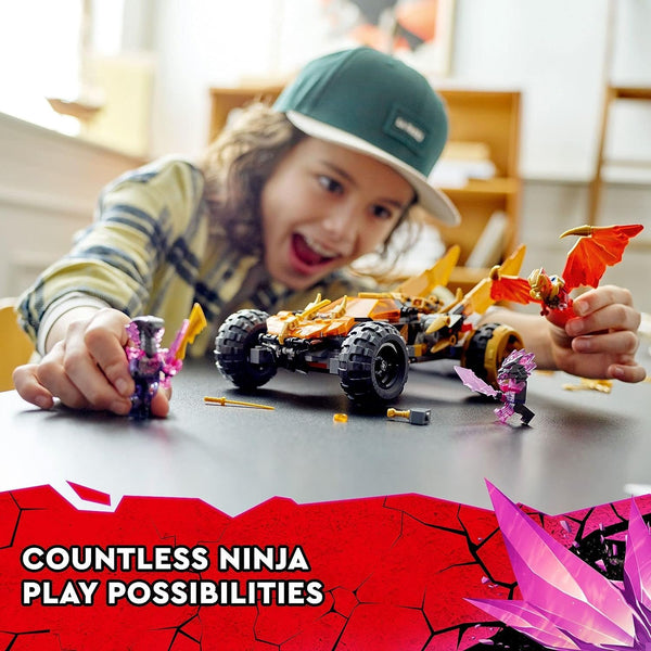 LEGO NINJAGO Cole’s Dragon Cruiser Car Toy, 71769 Ninja Toys with Golden Kai, Cole and Snake Warrior Minifigures, Gifts for Kids, Boys & Girls