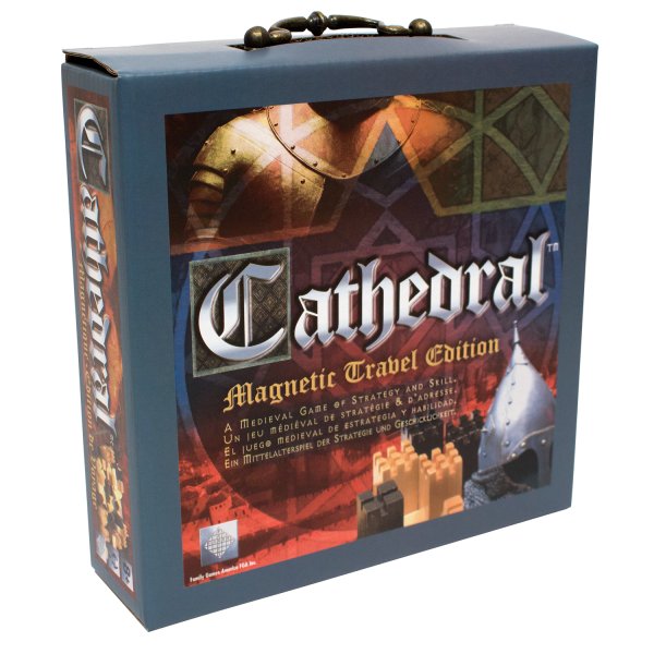 Family Games America - Cathedral Magnetic Travel Edition - A Portable Medieval Wooden Board Game of Strategy and Skill, 2 Player Ages 8+