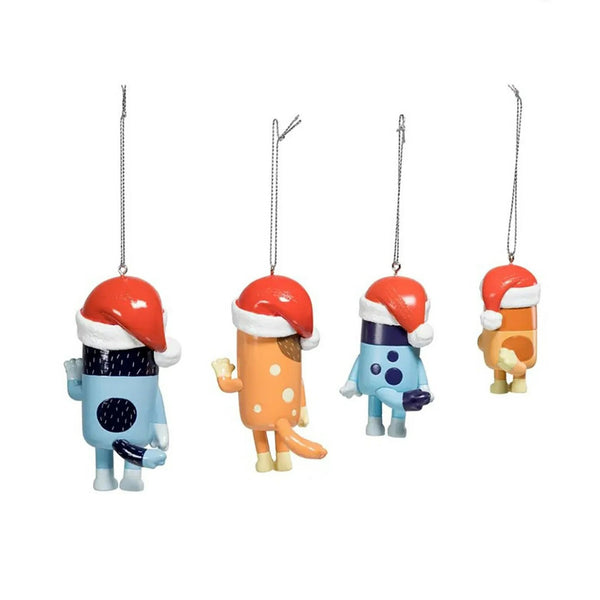 Kurt S. Adler Bluey and Family Ornaments 4-Piece Set, Multicolor 4"