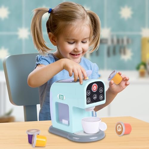 Nothing But Fun Toys My First Coffee Maker Playset Designed for Children Ages 3+ Years Teal 10.35" x 5.63" x 9.57"