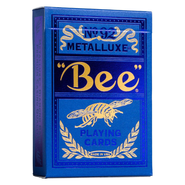 bee Metalluxe Premium Playing Cards Variety Pack - Blue and Red Foil Diamond Back Set of 2 Decks, Poker Size Standard Index