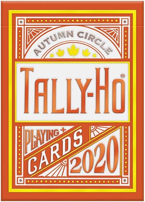 Tally-Ho Autumn Circle Back Playing Cards, Orange