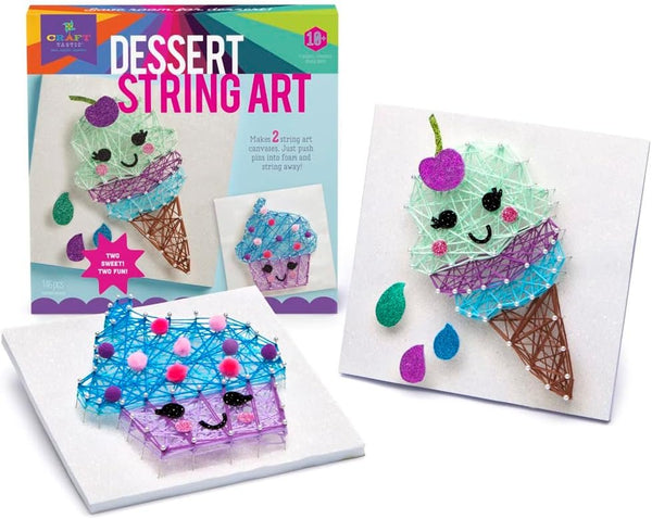 Craft-tastic – String Art Kit – Craft Kit Makes 2 Large String Art Canvases – Desserts Edition