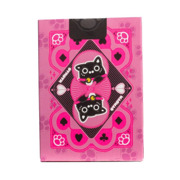 Bicycle Kawaii Cat Playing Cards – Cute Anime Feline Themed Deck with Custom Court Cards & Fluorescent UV Ink, Poker Size, Pink