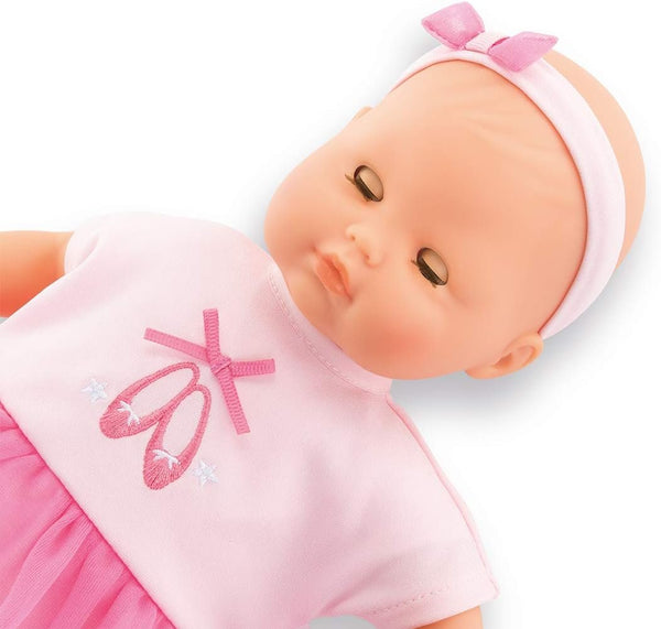 Corolle Bébé Calin Maeva Ballerina Baby Doll - 12" Soft Body Doll in Pink Tutu, Sleeping Eyes That Open and Close, Vanilla Scented, Mon Premier Poupon Collection for Ages 18 Months and up