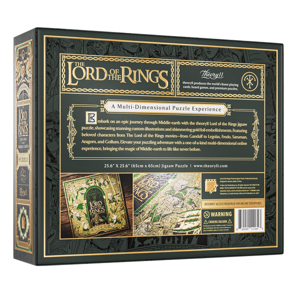 theory11 Lord of The Rings Jigsaw Puzzle - The Land Of Middle Earth - Officially Licensed 1,000 Piece Intermediate Puzzle for Ages 14+