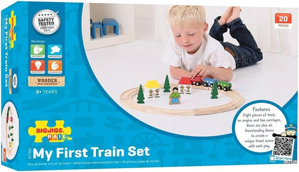 Bigjigs Rail, First Train Set, Wooden Train Set, Train Gifts for Kids, Train Set for 3 Year Old Boys, Train Toy, Trains for Toddlers, Bigjigs Train Set