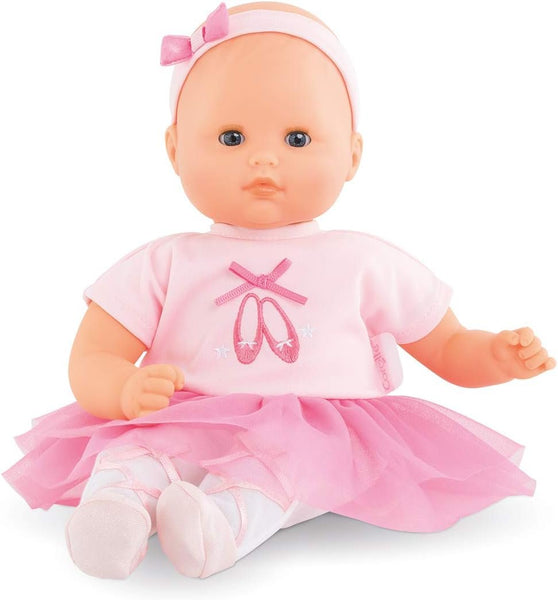 Corolle Bébé Calin Maeva Ballerina Baby Doll - 12" Soft Body Doll in Pink Tutu, Sleeping Eyes That Open and Close, Vanilla Scented, Mon Premier Poupon Collection for Ages 18 Months and up