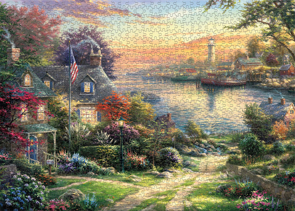 Ceaco - 8 in 1 Multipack - Thomas Kinkade - (2) Round 300 Piece, (4) 550 Piece, (1) 750 Piece (1) 1000 Piece Jigsaw Puzzles