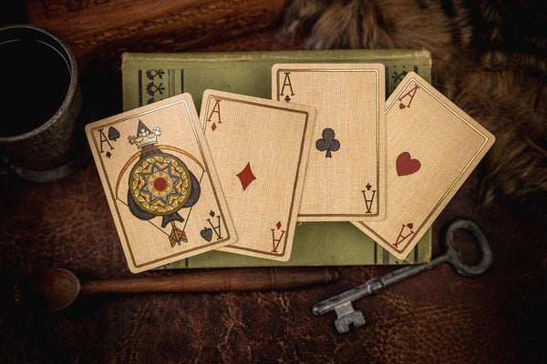 Kings Wild Project Robin Hood Luxury Playing Cards - Standard Edition, Poker Size, Custom Index, Hand‑Drawn Bayeux Tapestry‑Style Artwork