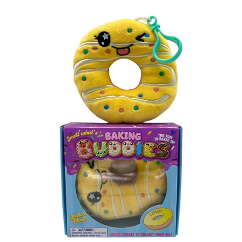 Kalan Baking Buddies Lemon Cream Donut Scented Plush Bag Clip – Cute Clip-On Keychain, Soft Donut Plushie with Sweet Lemon Aroma – Collectible Accessory for Kids & Teens