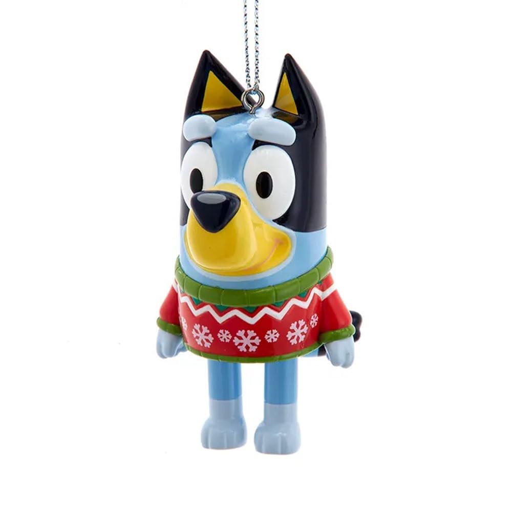 Kurt S. Adler Bluey Sweater Ornament - Licensed 3.5" Christmas Tree Decoration, Kids Bluey Holiday Gift (BL1251)