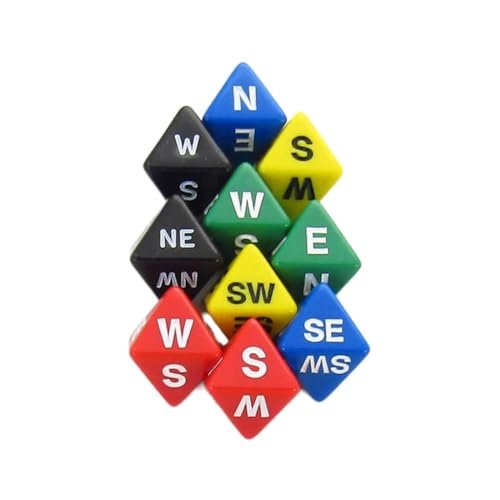 Assorted Compass Dice D8 15mm (19/32in) Pack of 10 Koplow Games