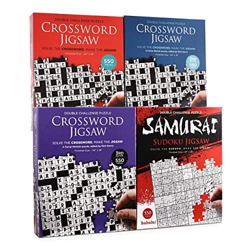 Dual Challenge Sudoku Crossword Jigsaw Puzzle - 550 Piece 2-in-1 Puzzle Game for Adults Families