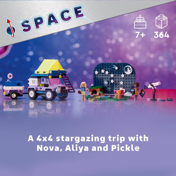 LEGO Friends Stargazing Camping Vehicle Adventure Toy, Includes 2 Mini-Dolls, Camping Trailer, Telescope Toy, and a Dog Figure, Science Toy Gift Idea for Girls, Boys and Kids Ages 7 and Up, 42603