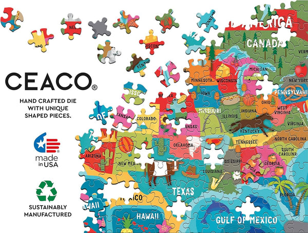 Ceaco - USA Map - 100 Piece Jigsaw Puzzle