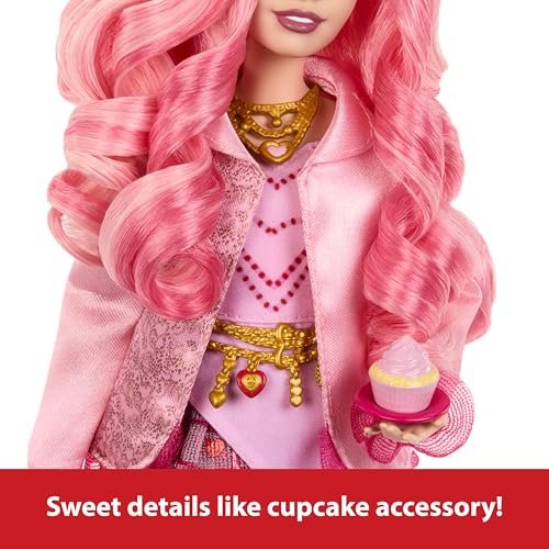 Mattel Disney Descendants: The Rise of Red Fashion Doll & Accessory - Bridget, Young Queen of Hearts with Movie-Inspired Clothes & Cupcake, Ages 4+