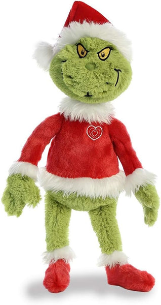 Aurora Dr. Suess Christmas Plush 2 Piece Bundle of 16" Grinch Santa with His Dog Max