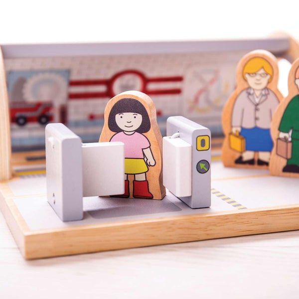 Bigjigs Rail Wooden Underground Train Station, Compatible with Other Major Train Sets & Wooden Railways