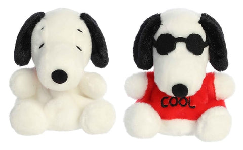 Aurora Peanuts Palm Pal Plush 2 Piece Bundle, Snoopy and Joe Cool 5 inches