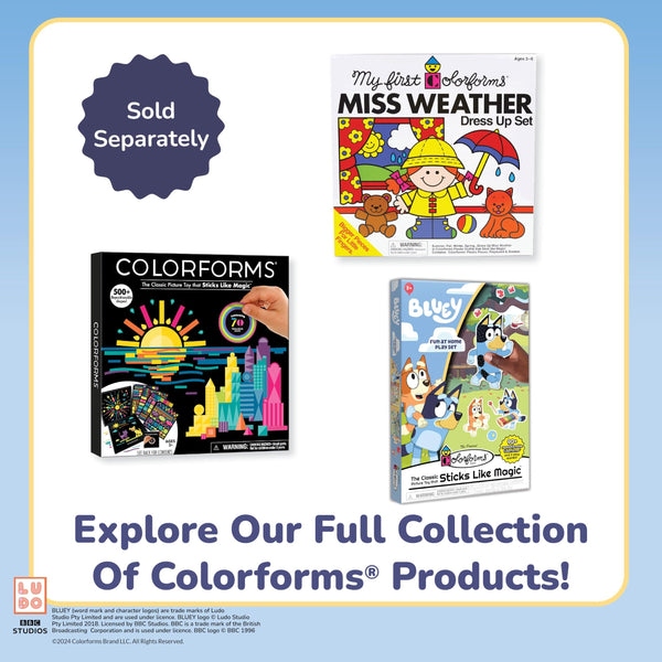 Colorforms Bluey Stickers Play Set Collection - Stickers for Kids, Bluey Toys, Toddler Sticker Book, 4 Play Scenes with Repositionable Stickers, Toddler Stickers, for Boys and Girls, Ages 3+