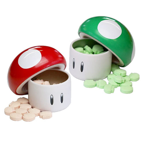 Super Mario Bros Mushroom Sour Candy. One (1) Mushroom Collectible Mushroom Tin. Sour Cherry or Green Mushroom Shaped Candies 1 RANDOM TIN PER ORDER